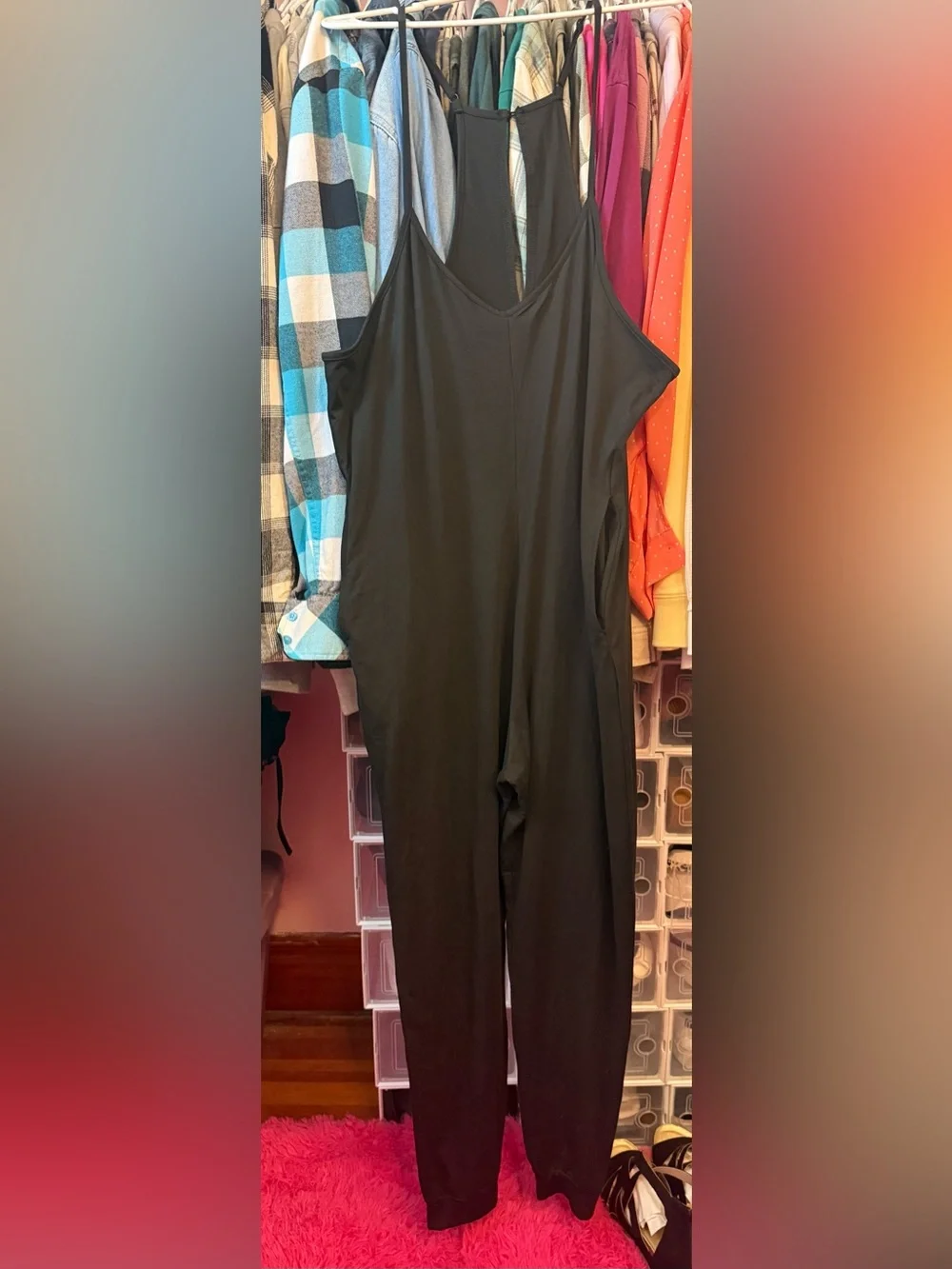 Women’s Black Jumper Jumpsuit - Casual Pull-On Overalls - Picture 3 of 3